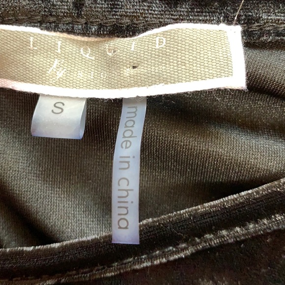 Liquid by Sioni Black Velvet Top with Lace Up Arms Detail Small - Picture 6 of 9